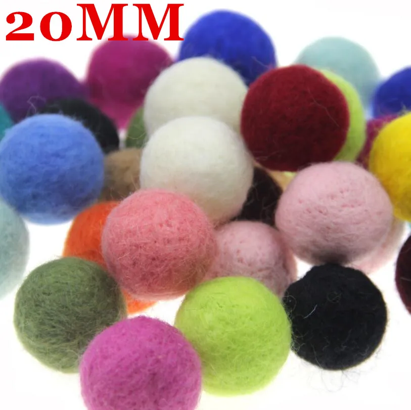 10pcs 20mm Mix Color Wool Felt Balls Round Wool Felt Balls Pom Poms For Girls Diy Room Party Decoration Colorful Fetl Balls New