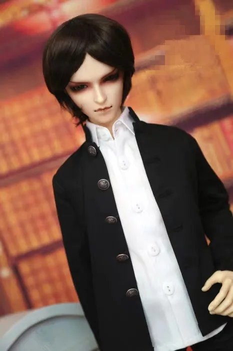 

BJD Doll Suit Fits 3 pieces from a 1/3 1/4 Uncle size with a stylish white shirt + black stand-up jacket + black go-around pants