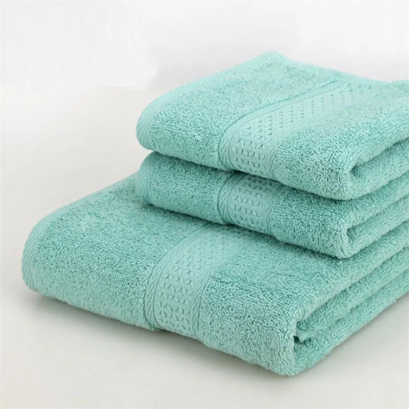 Fashion Hotel Towel Sets 3 Pieces Each Set Towel Combed Cotton Adult Bath Towel Hand Towel Sets 140x70cm 74x33cm 17 Colors