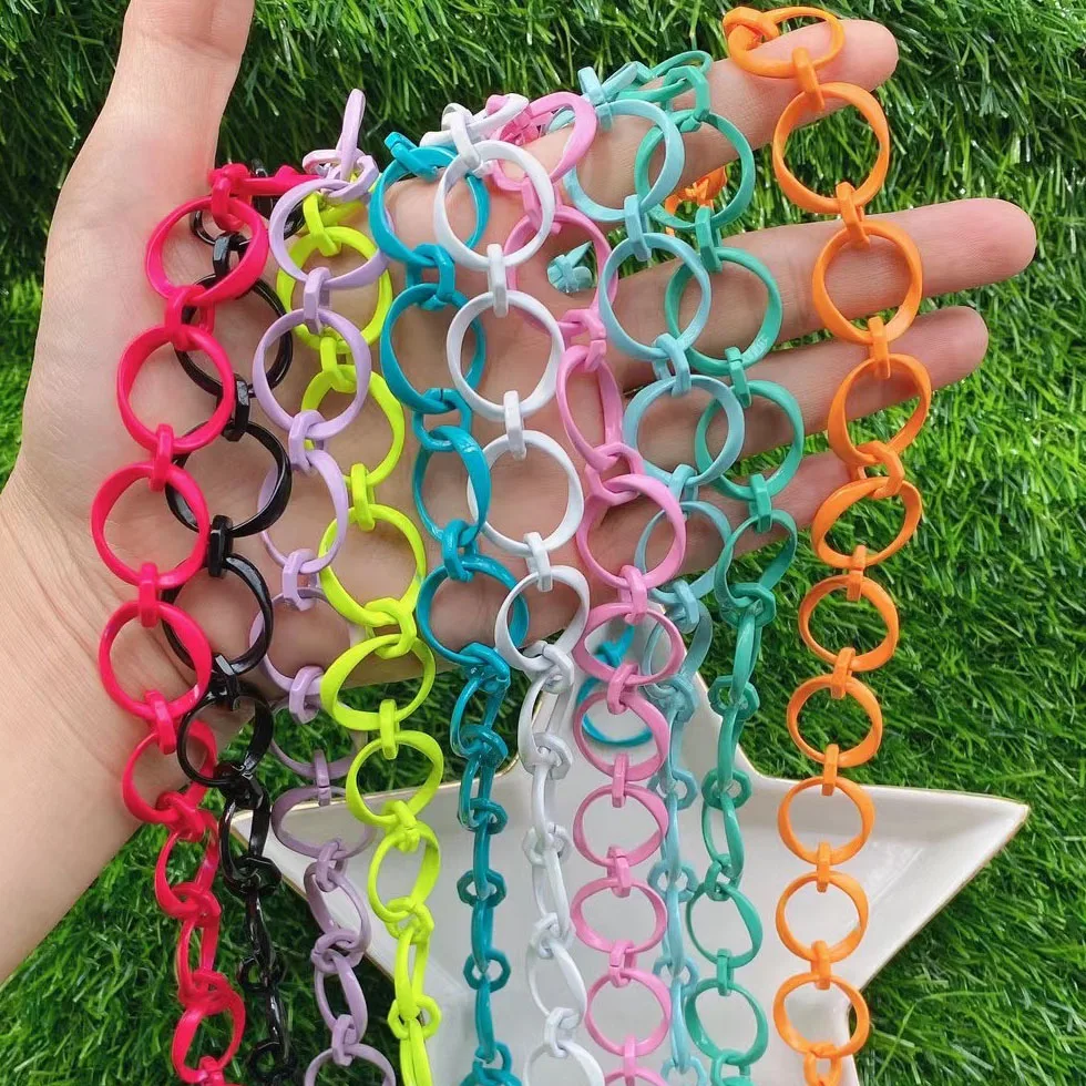 

5meters/Lot DIY Jewelry Making Enamel Geometry Dripping Oil Roll Chains For Bracelets Necklaces Making