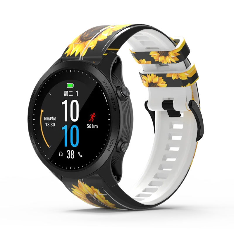 22 26mm camuflagem impressão silicone cinta de substituição para garmin fenix 6 6x pro 5xplus 3hr 935/fenix7 7x quickfit pulseira