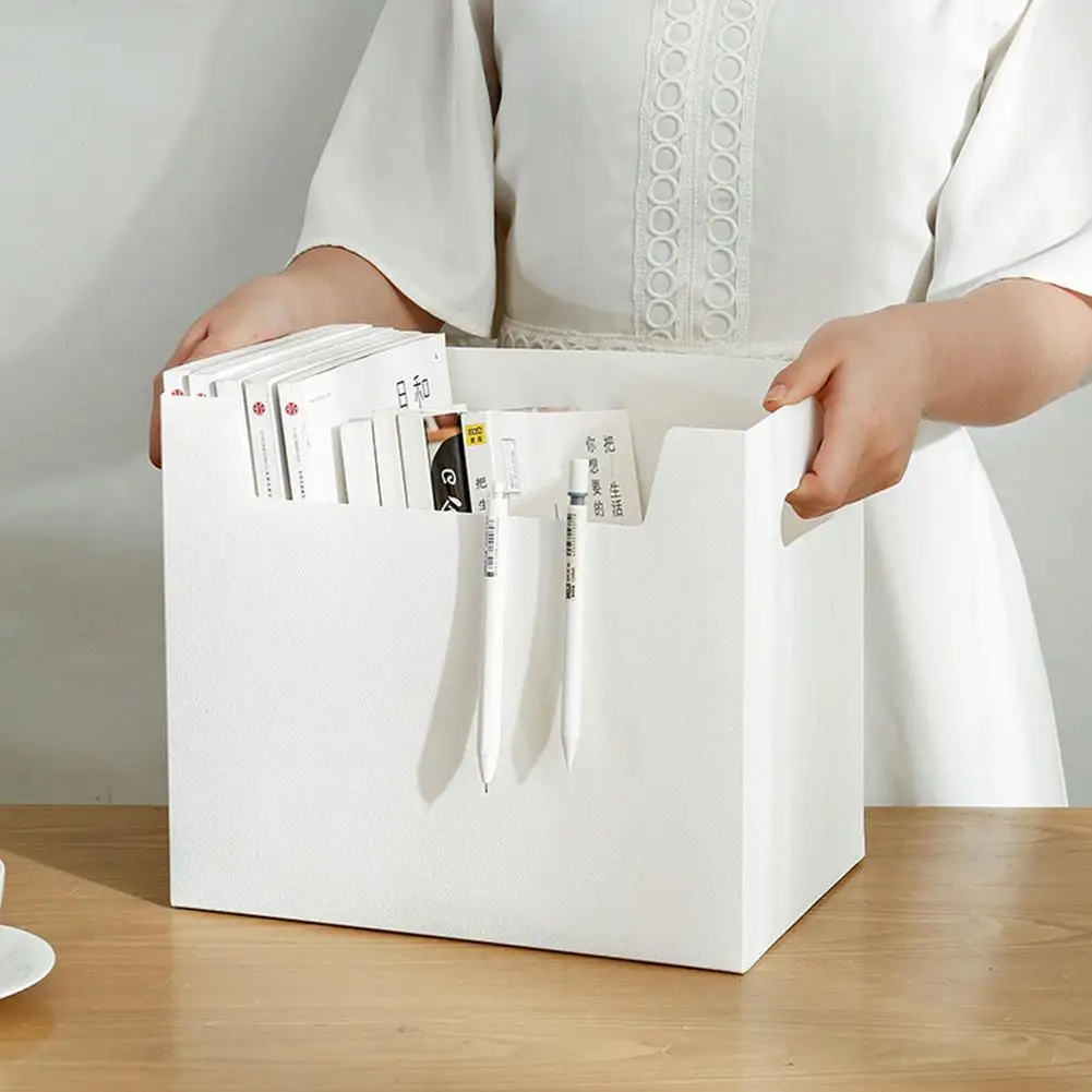 Office Documents Desktop Organizer Portable PP Book File Box Paper Holder Desk File Storage Box Stationery Sundries Storage Rack