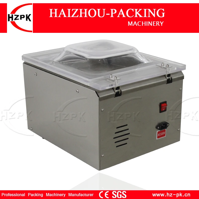 HZPK Stainless Stee Chamber Coffee Nut Plastic Bags Sealing Kitchen Food Automatic Commercial Small Vacuum Packing Machine DZ260