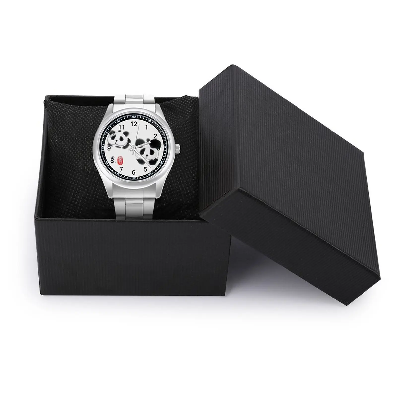 Panda Quartz Horloge Staal Foto Polshorloge Meisje Lente Vintage Hoge Kwaliteit Horloge