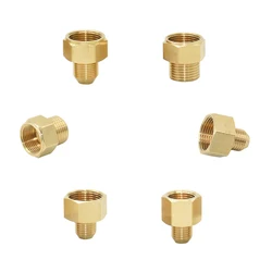 Conector roscado de latón para grifo de agua, acoplador de tubería de agua roscado de Metal de cobre, adaptador de grifo, 1 piezas, 3/8, 1/2 pulgadas, M22, M14, M18