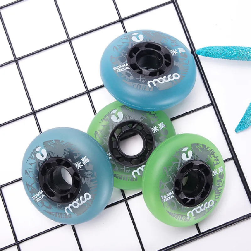 82A Original Macro Kids Inline Skates Wheel with 64mm 68mm 70mm Diameter 24mm Thickness 608 Bearing Thicker PU Soft Roller Tires