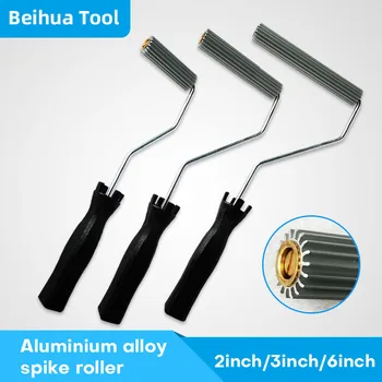 FIberglass Spike Roller Brush Aluminium alloy Bubble Paddle Tool 2inch 3inch 6inch Diameter 21mm Laminating Roller for FRP Mould