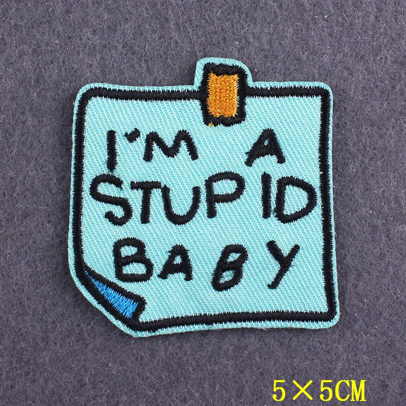 Letter Patch Iron On Patches On Clothes DIY Slogan Patches For Clothing Stickers Punk Badges Embroidery Patch Stripes Accessory