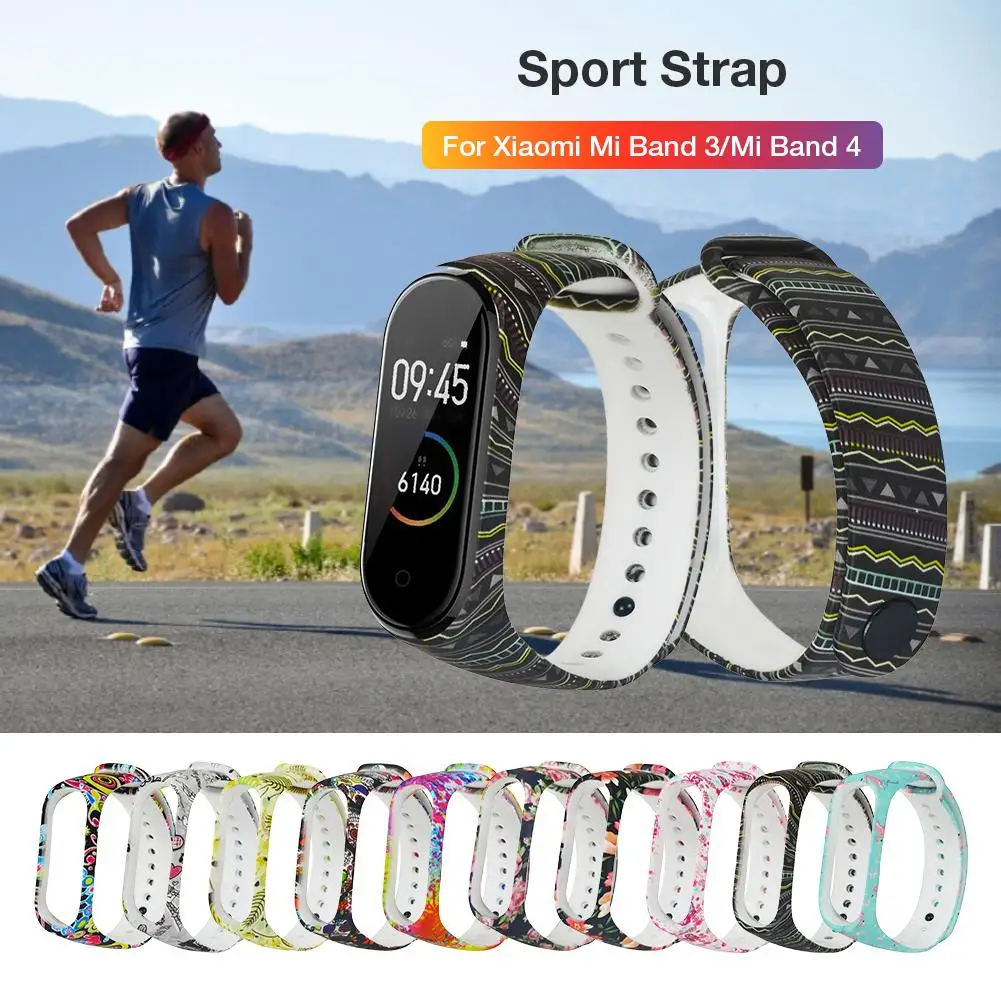 Xiaomi 팔찌 4 Mi Band 4 페인트 패턴 맞춤형 인쇄 교체 스포츠 시계, 실리콘 손목 스트랩 범용 밴드 3