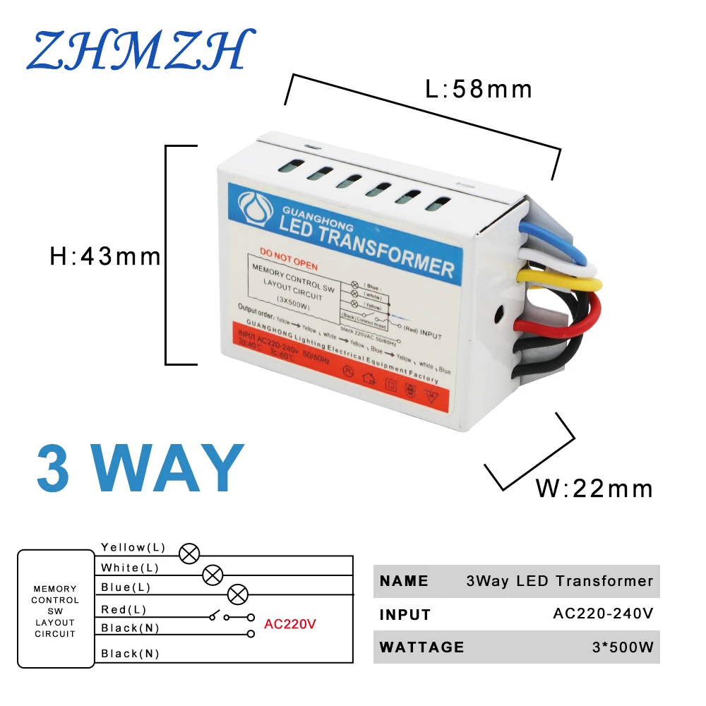 2 Ways 3 Ways Digital Subsection Switch 1000W 1500W for Ceiling Light Independence Control Section Switch Piecewise Switch