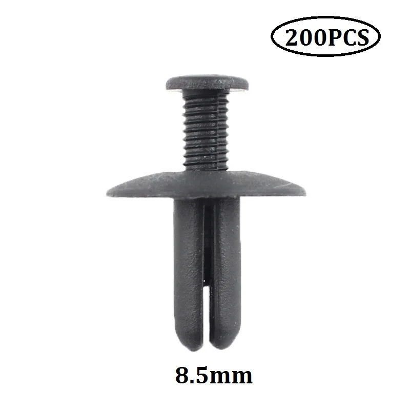 200Pcs Black Big Cover Universal Expansion Screw Rivets Plastic Push Fastener Insulation Cotton Shield Panel Fixing Clips