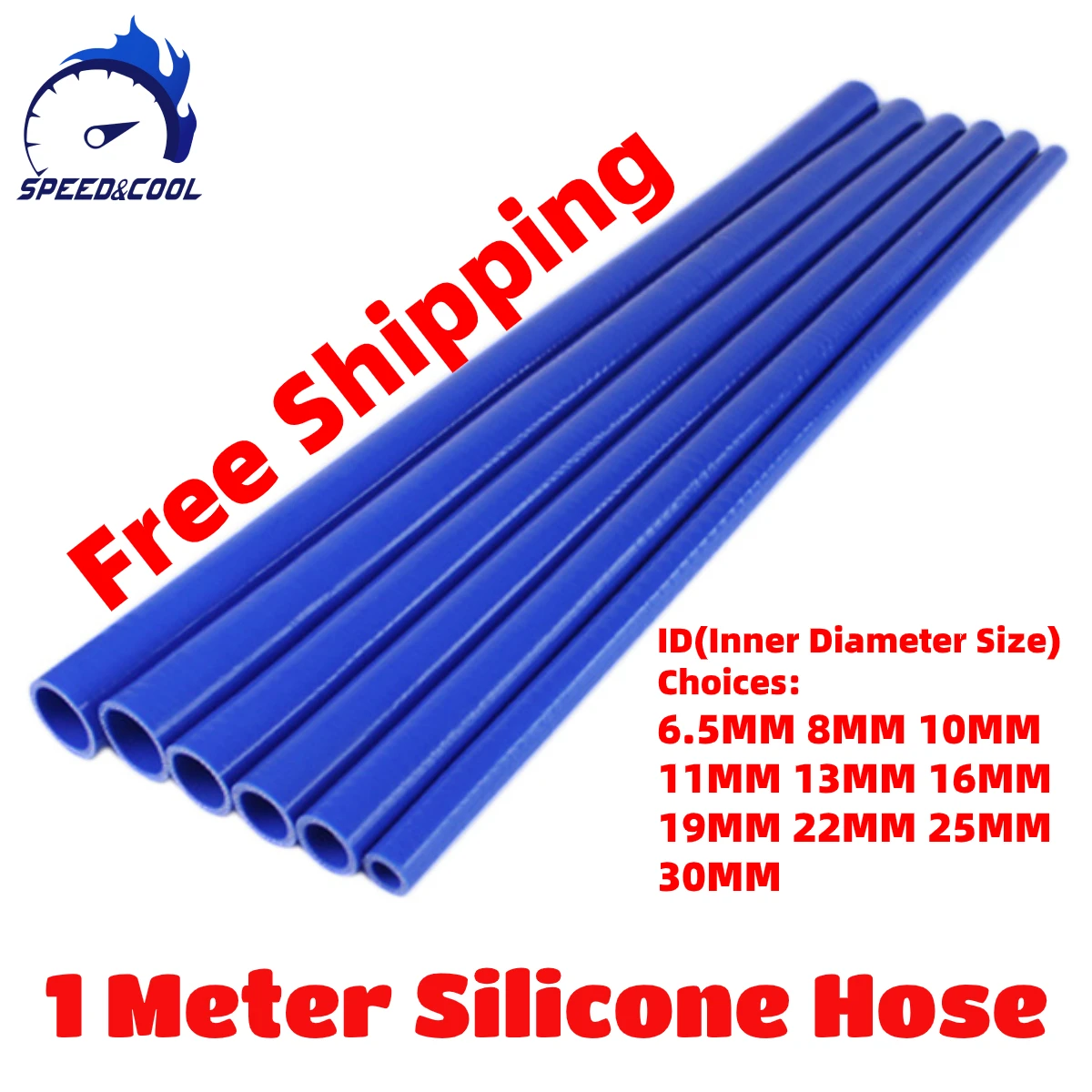 1 Meter Length Straight General Silicone Coolant Intercooler Pipe Tube Hose ID 6.5mm 8mm 10mm 11mm 13mm 16mm 19mm 22mm 25mm 30mm