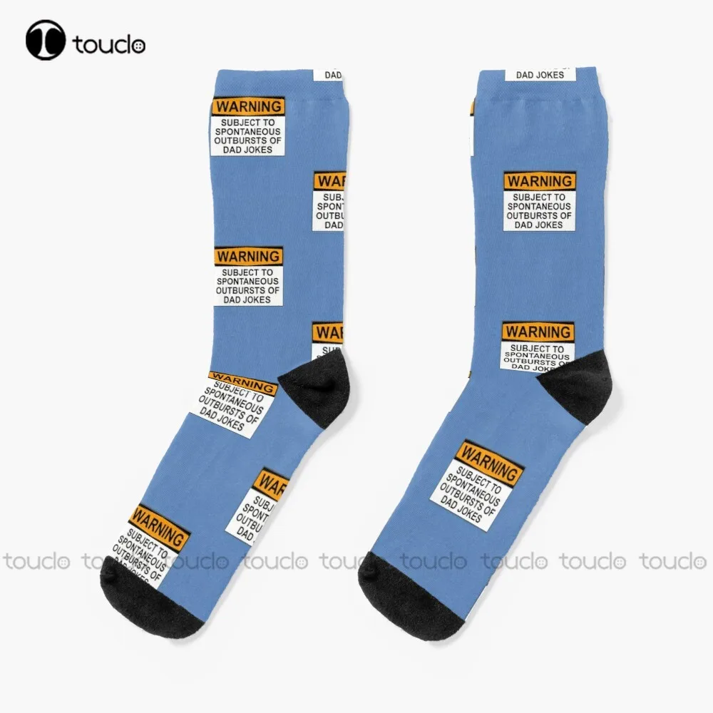 New Warning: Subject To Spontaneous Outbursts Of Dad Jokes Socks Sock Personalized Custom Unisex Adult Socks Popularity Gifts