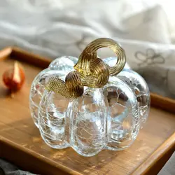 Modern Simple Nordic Glass Handicraft Ornaments Halloween decor Irregular Pumpkin Living Room Table Top Art Decorative Ornaments
