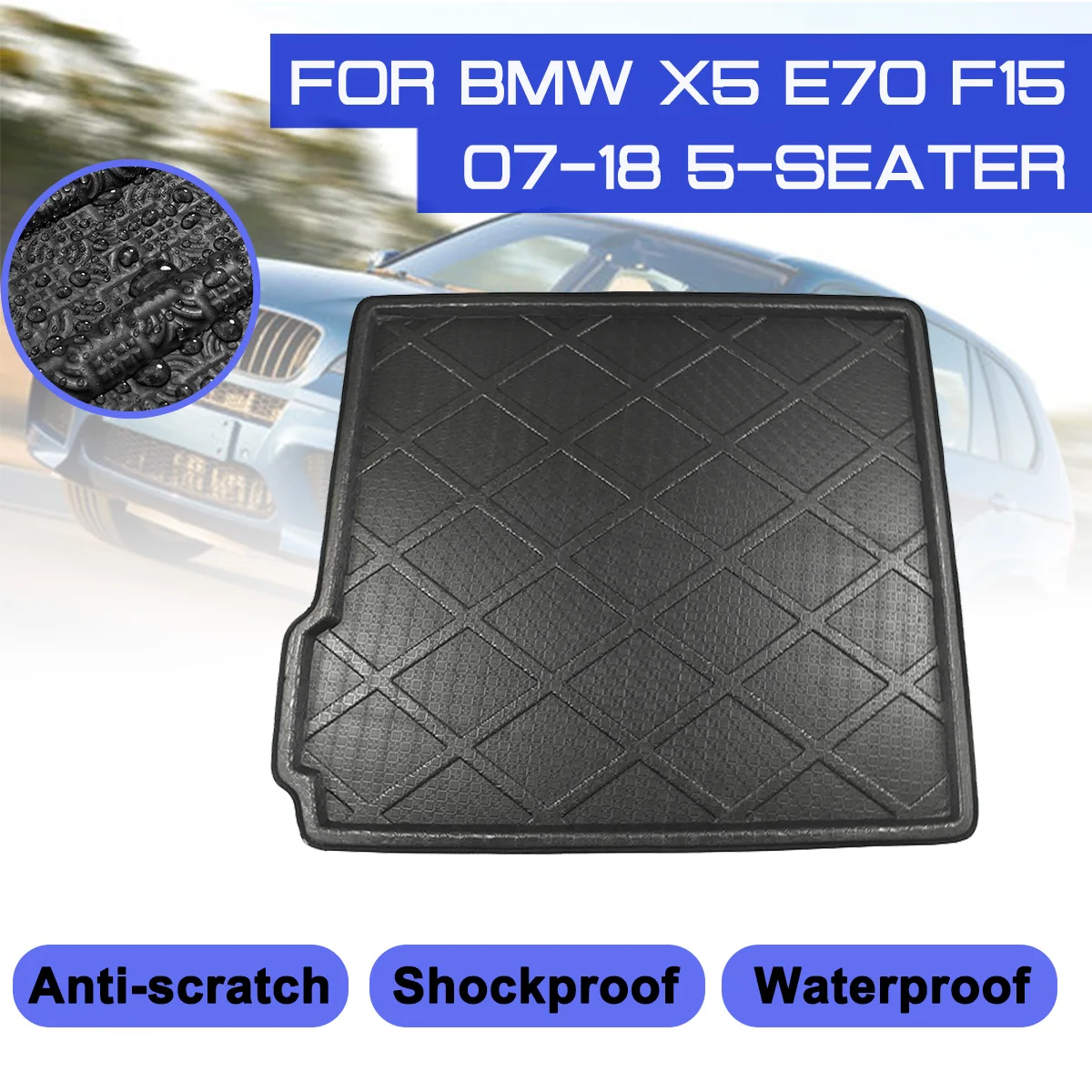 

Автомобильный напольный коврик, ковер, задний багажник, противогрязевой чехол для BMW X5 E70 F15 5-местный 2007-2018