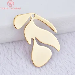 (692)12PCS 21x17MM 24K Gold Color Brass Leaf Leaves Pendants Charms High Quality Diy Jewelry Findings Accessories