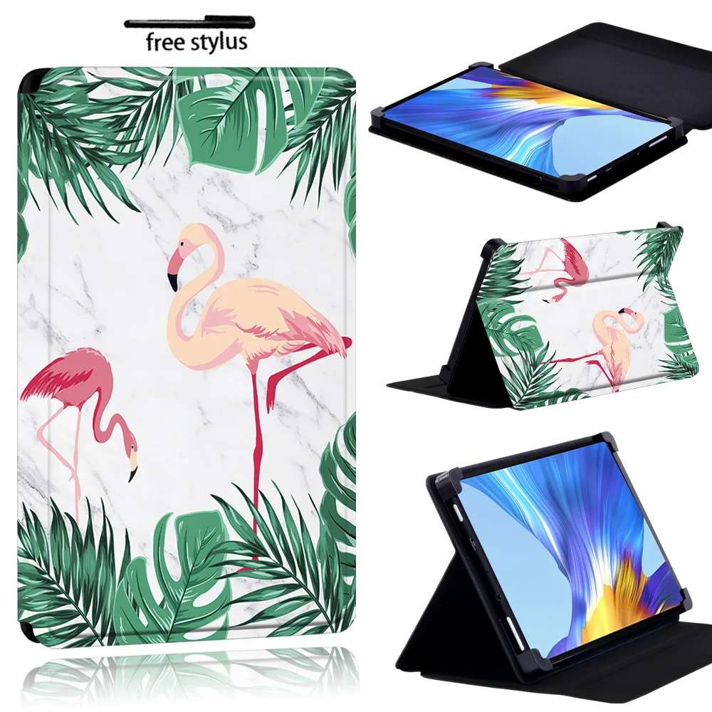 Nuova custodia per Huawei Enjoy Tablet 2 10.1/MatePad(10.4/10.8/Pro10.8)/MatePad T8/Huawei Honor V6 Custodia per tablet in pelle Flamingo