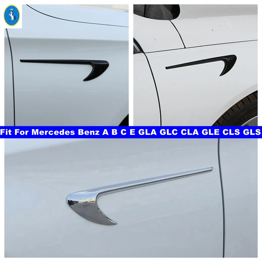 

Car Accessories Side Body Leaf Foliage Fender Door Decor Flank Wing Cover Trim For Benz A B C E GLA GLC CLA GLE CLS GLS Carbon