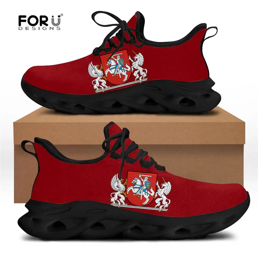 

FORUDESIGNS Lithuania Flag Red Men's Shoes Casual Lace-up Fashion Comfortable Breathable Men's Sneakers Man Zapatos Hombre 2021