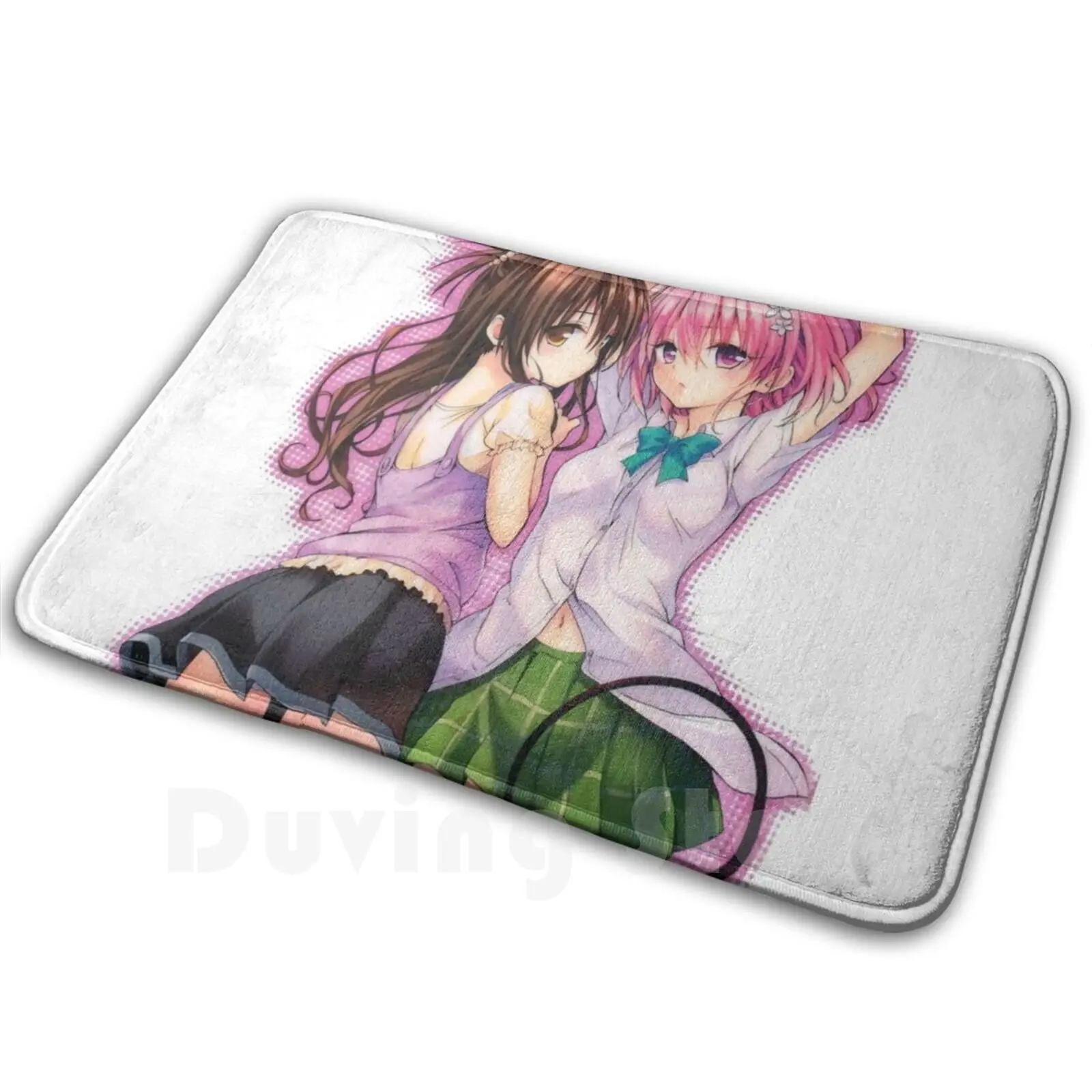 Mikan Yūki y Momo Deviluke alfombra cojín suave Momo Momo Deviluke Mikan Yūki Mikan To Love Ru Anime Manga