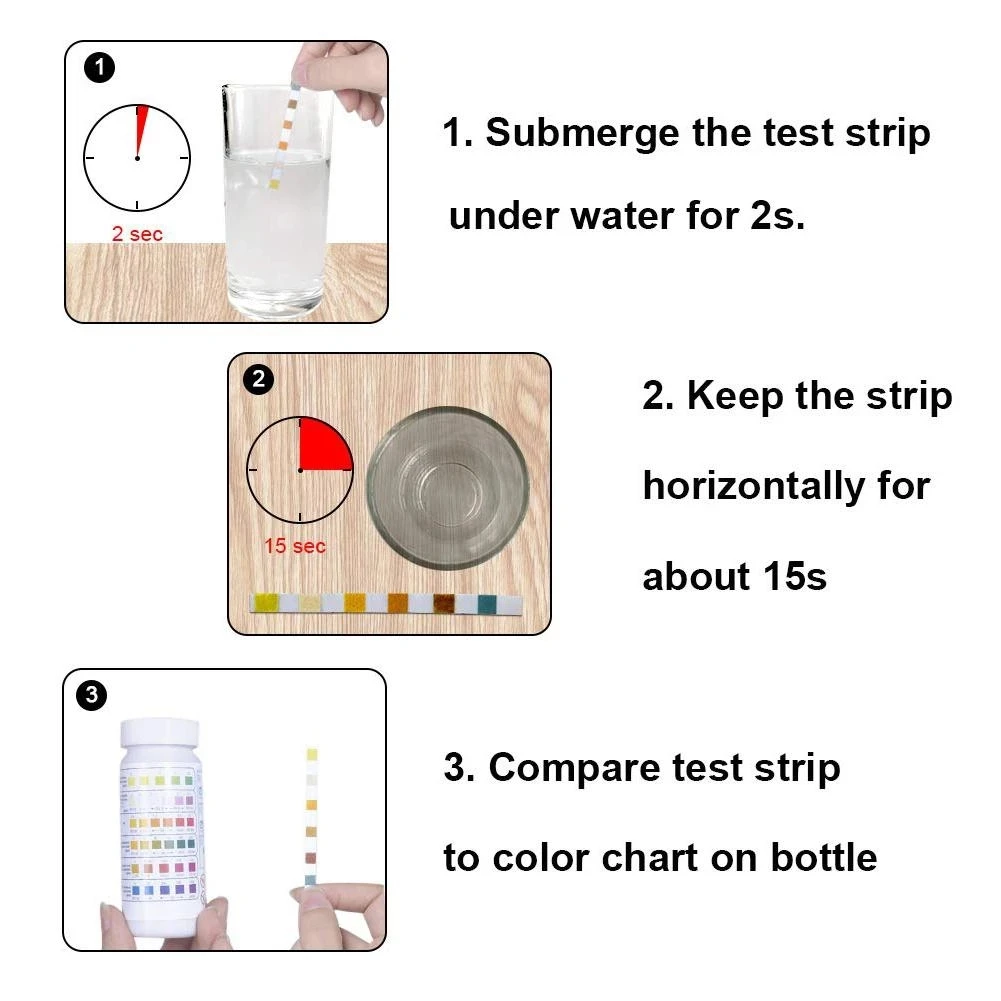 6in1/3in1 Swimming Pool PH Test Paper Residual Chlorine Value Alkalinity Hardness Test Strip PH Tester Pool Cleaner Accessories