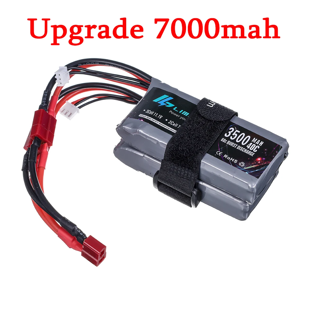 Upgrade 7000mah for Wltoys rc car battery 2s 7.4 V 3500mAh Lipo battery for Wltoys 1/14 144001 12428 RC car Lipo battery