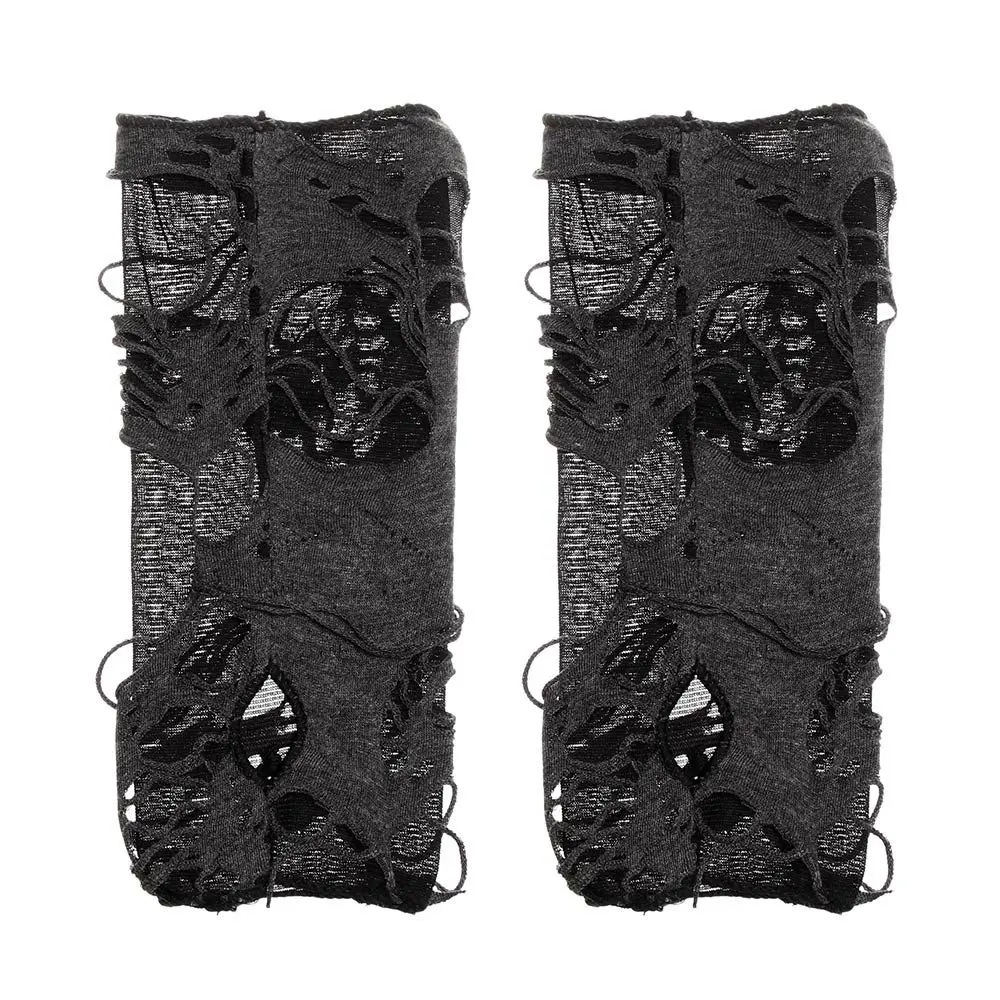 New Fashion Masquerade Long Gothic Arm Warmer Black Beggar Style Halloween Gloves Punk Mittens Hole