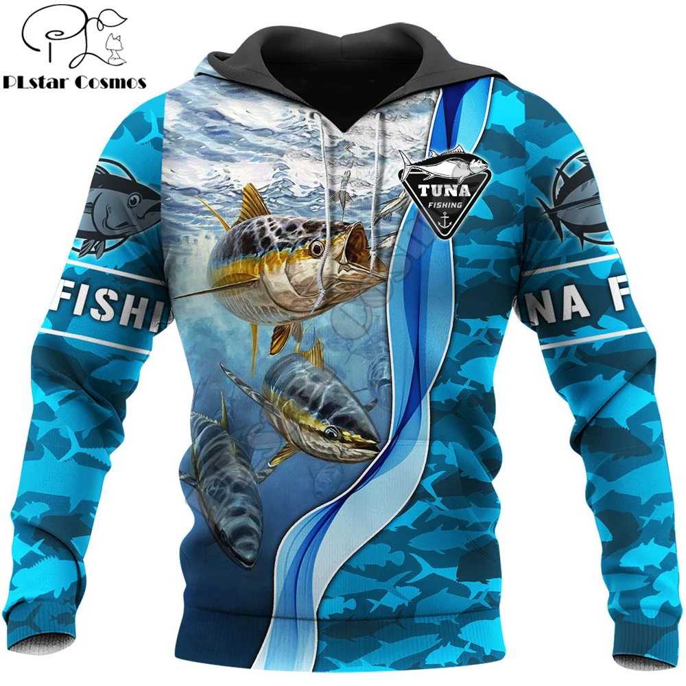 Tuna Fishing 3D All Over Printed Mens hoodies Harajuku Streetwear Hoodie Unisex Casual Pullover Autumn Jacket Tracksuits KJ0125