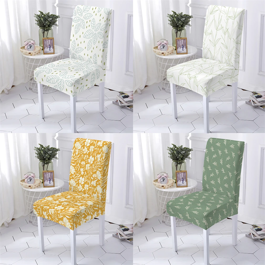 

Plain Plant Style Covers For Dining Room Chairs Elastic Chairs Covers Home Chair Cover Flowers Printing Socks And Chair Covers