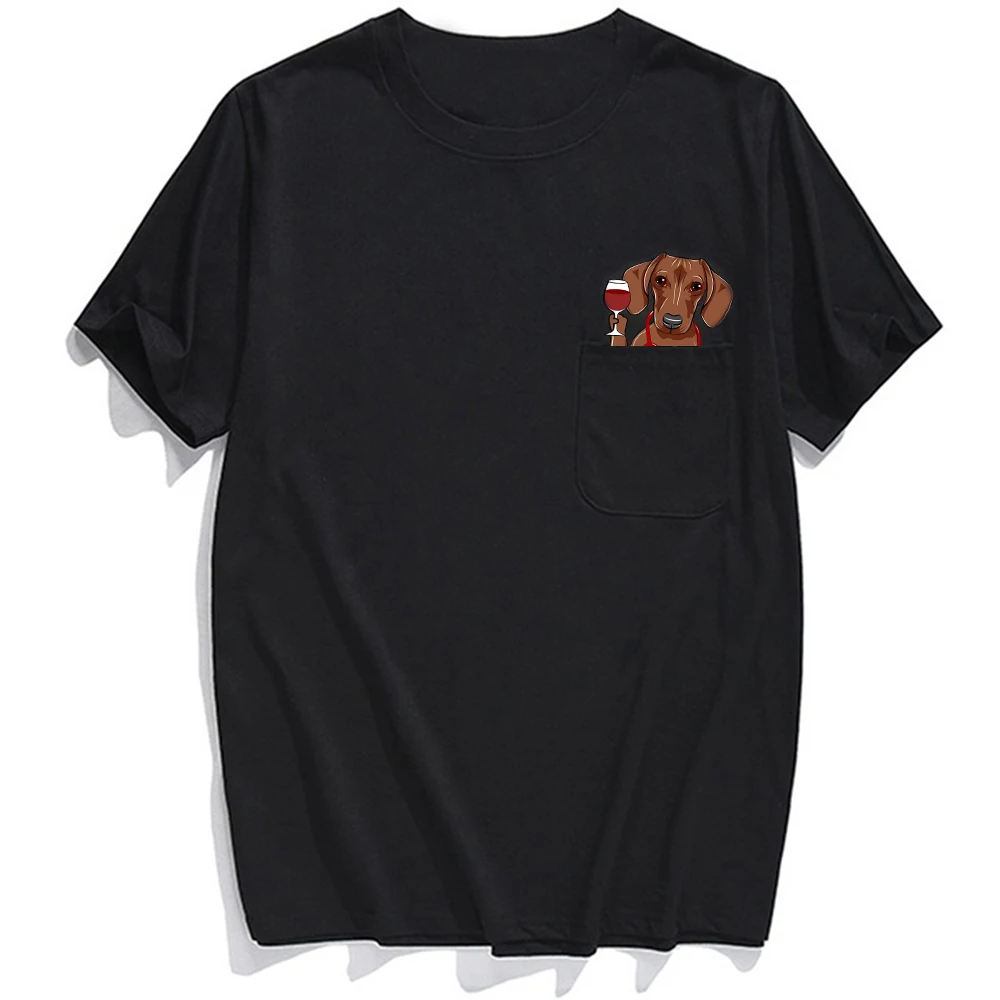 T Shirt Fashion Brand summer pocket dachshund nurse printed t-shirt men's for women shirts Hip hop tops funny cotton tees