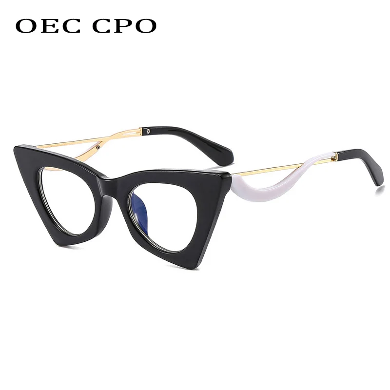 OEC CPO Retro Cat Eye Optical Glasses Frames Women Fashion Clear Lens Glasses Female Prescription Eyeglasses Frame E678