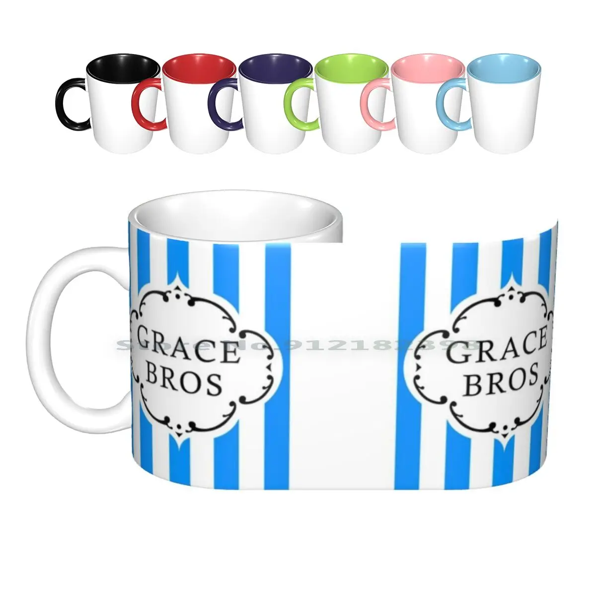 Grace Bros Ceramic Mugs Coffee Cups Milk Tea Mug Grace Bros Grace Brothers Logo Department Store Tv Classic Tv Comedy Sitcom