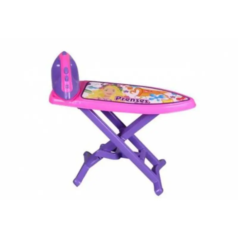 Juego de tabla de planchar para niños y niñas, juguete de plástico, incluye tabla de planchar, rosa, púrpura, Hecho en Turquía