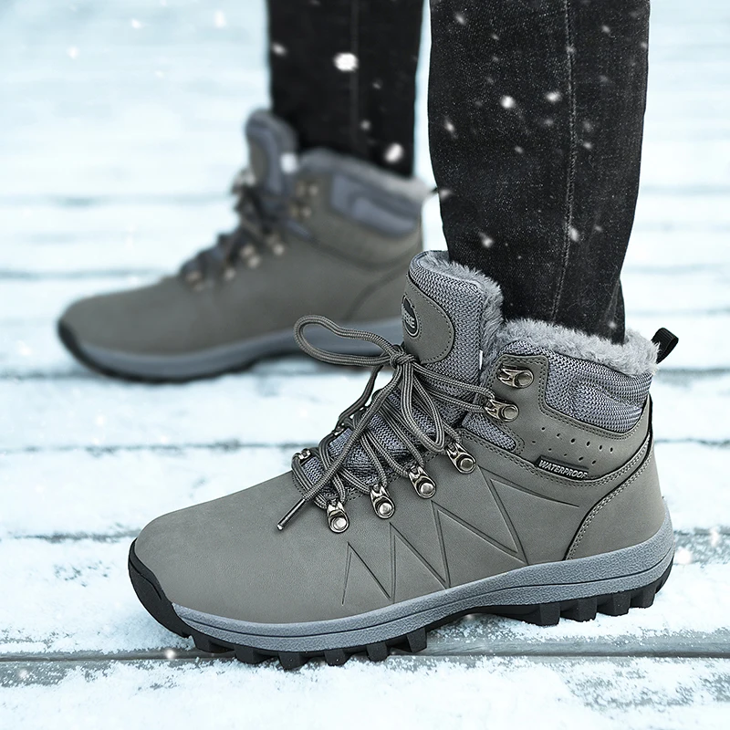 

Large Size 36-47 Winter Men's Fur Warm Tactical Boots Ladies Martin Boots Tooling Hiking Shoes Men Outdoor Hunting Sports Shoes