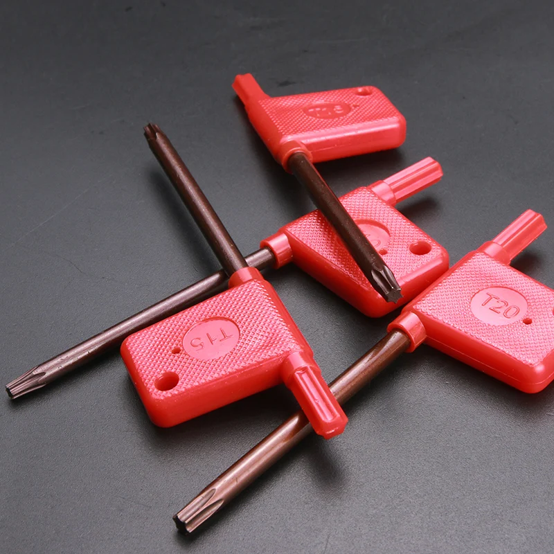 T5 T6 T7 T8 T9 T10 T15 T20 Screw key red flag keys of clubs wrench Plum hexagonal wrench for cnc machine parts