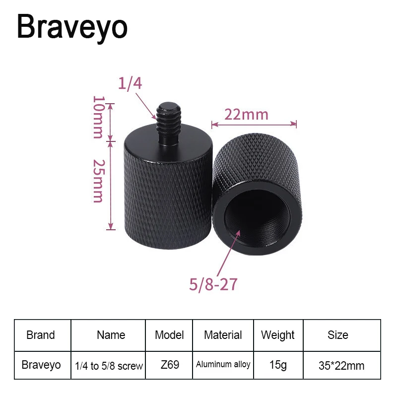 마이크 5/8-27 ~ 1/4 3/8 변환 나사 마이크 홀더 나사 SLR 카메라 모노포드 삼각대 마이크 어댑터 마운트 나사