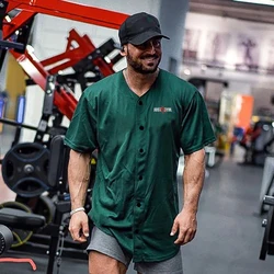 Oversized Cardigan T shirt Men Mesh Quick Dry Gym Clothing Bodybuilding Fitness Tops Sports T-shirt Streetwear Hip Hop Tee Shirt