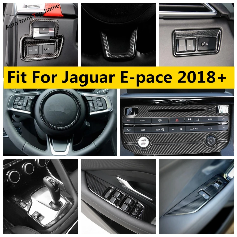 

Carbon Fiber Interior Kit Window Lift Button Gear Box Air AC Handle Cover Trim Accessories For Jaguar E-pace E pace 2018 - 2023