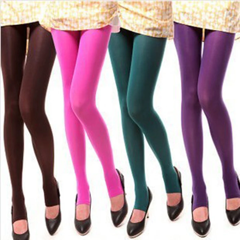 Sex Candy color Tights Multicolour Velvet Tight Women Stockings New Woman Candy Pantyhose Stirrup Trousers Tights Stovepipe