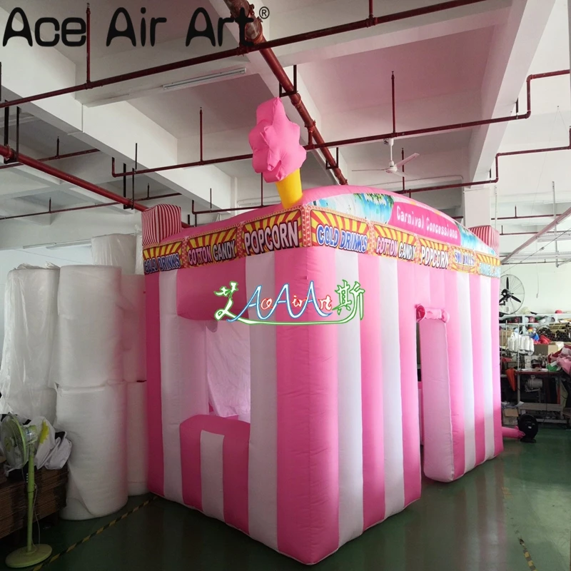 Custom Inflatable Candy Floss Booth Inflatable Concession Booth Model for Selling Candies Ice Cream