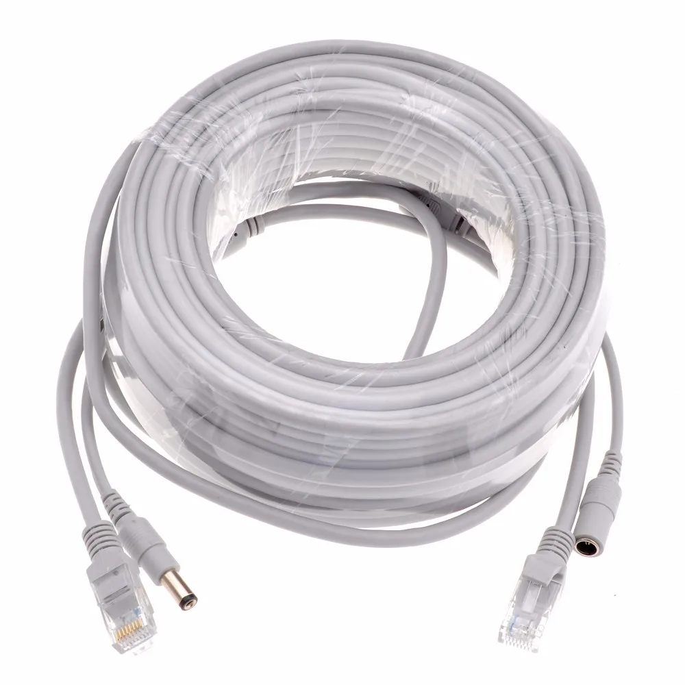 CCTV RJ45 Extension Cable With Power Connect 5M/10M/20M/30M DC Power Cat5 Internet Network LAN Cord For IP CCTV Camera System