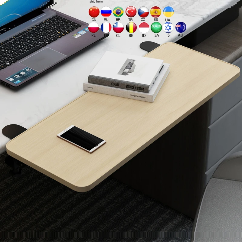 DL-WM-20 wrist rest mount holder mouse pad support foldable wood metal left right clamp desk extension