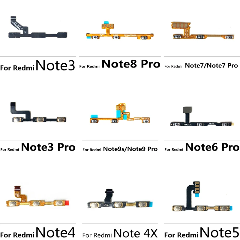 Power Switch On Off Volume Side Key Button Flex Cable Replacement Part For Xiaom Redmi Note 3 4 5 9 9S Note 4X Note 6 7 8 9 Pro