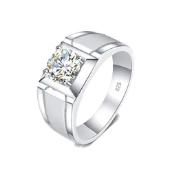 2 quilates moissanite anéis para homem 925 prata esterlina branco banhado a ouro noivado casamento masculino jóias 2024 tendência presente feminino