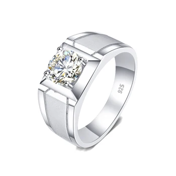2 carat Moissanite Ringe Für Männer 925 Sterling Silber Weiß Gold überzogene Engagement Hochzeit Herren Schmuck 2024 Trend Geschenk Weiblichen