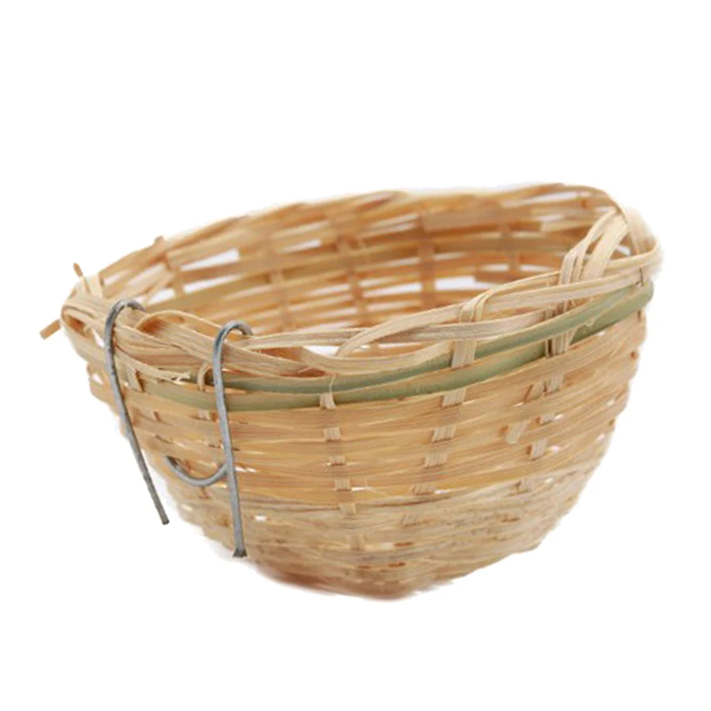 Canary Nests Pans Natural Bamboo Wicker Bedding Rest Cave for Small Birds