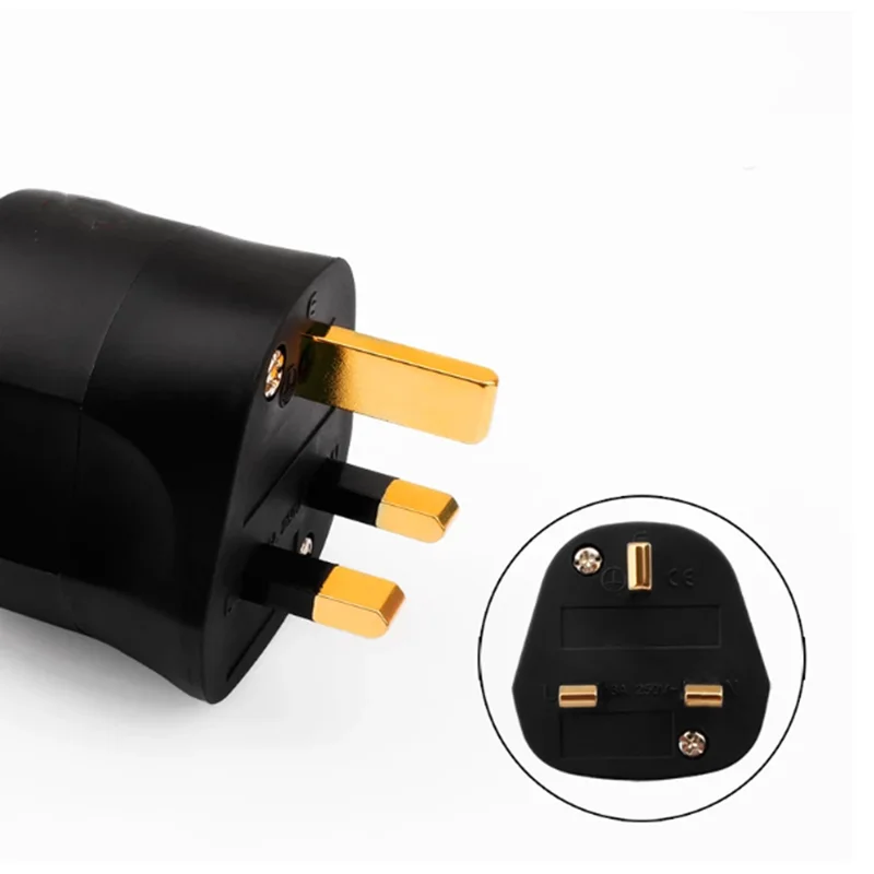 1pcs audio HiFi DIY Hi-end Sistema de Som Acústico AC EN plugue elétrico 3 pinos UK Britânico plugue fusível Conector