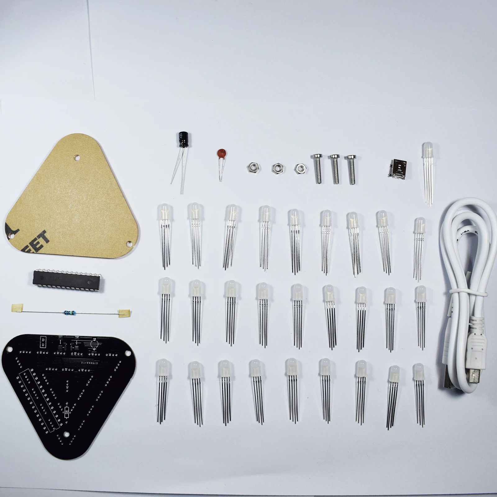 Kit de pirâmide triangular 3d, cores variadas, 5mm, faça você mesmo, controle touch