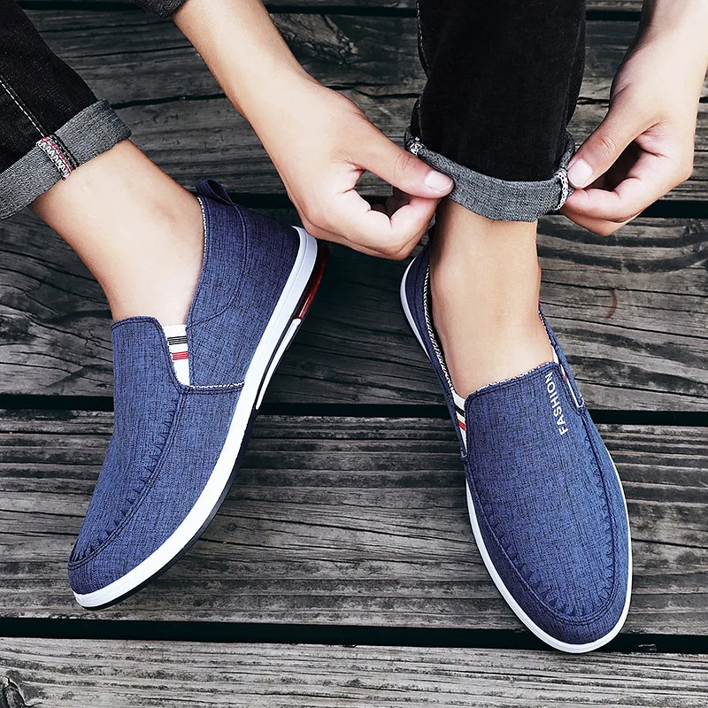 New Breathable Men Canvas Shoes  Sports Casual Fashion Comfortable Denim Shoes Men Sneakers Size 39-44
