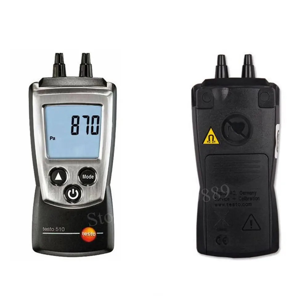 

Testo 510 Pressure Gauge Digital Display Refrigeration PSI Differential Pressure Gauge 0-100hPa Air Pressure Home Tool